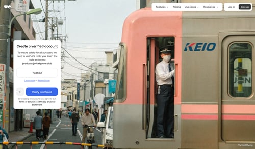 WeTransfer
				landing page page example