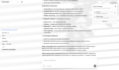 Cofounder screen example