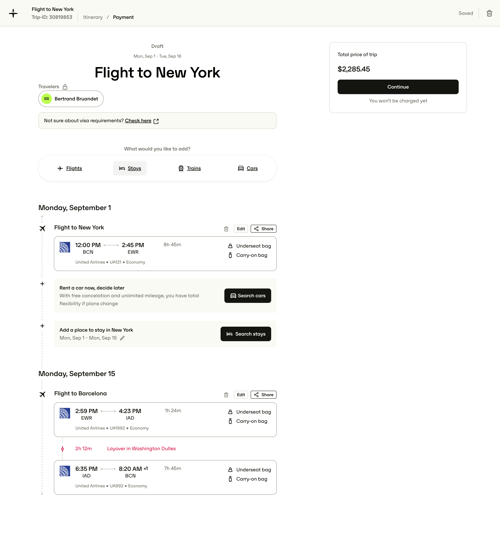 Travelperk screen example