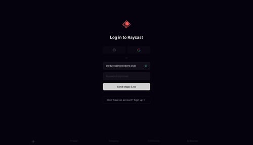 Raycast
				signin page example