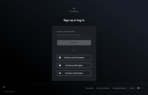 Tidal
			         ux ui design