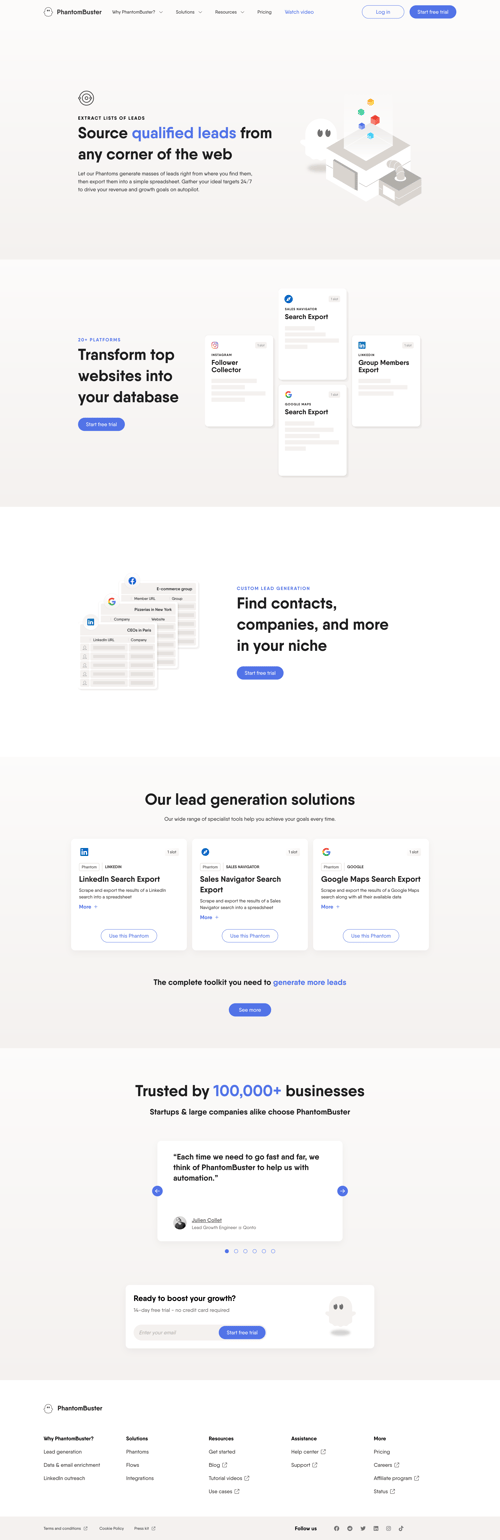 PhantomBuster
			 ux ui design