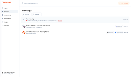 Circleback
			     ux ui design