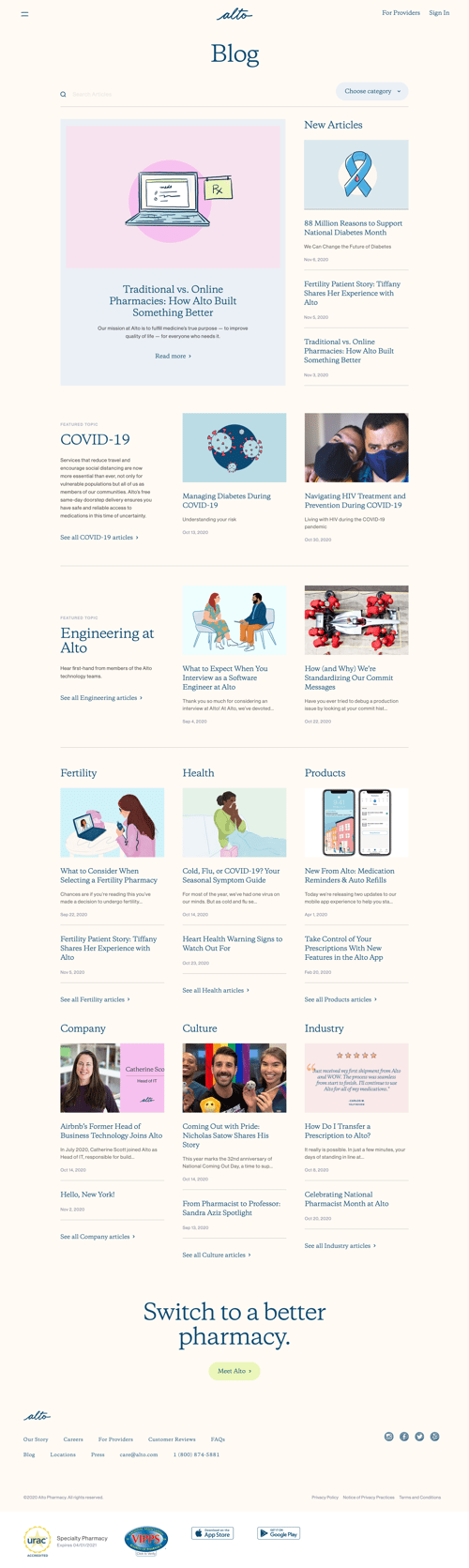 Alto pharmacy
			 ux ui design