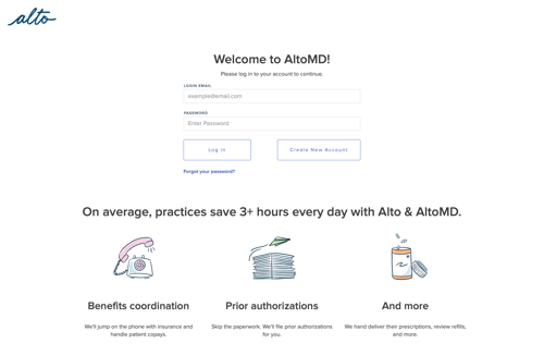 Alto pharmacy
				signin page example