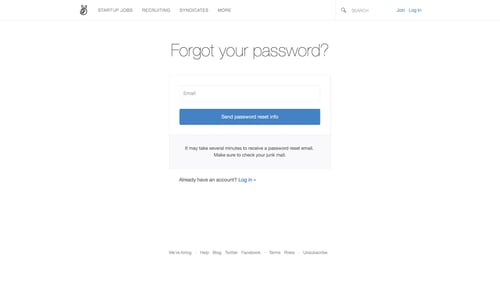 AngelList Talent
				password reset page example