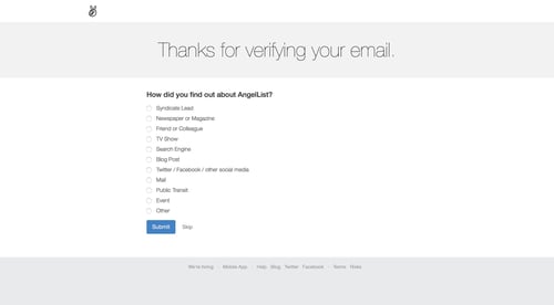 AngelList Talent
				signup page example
