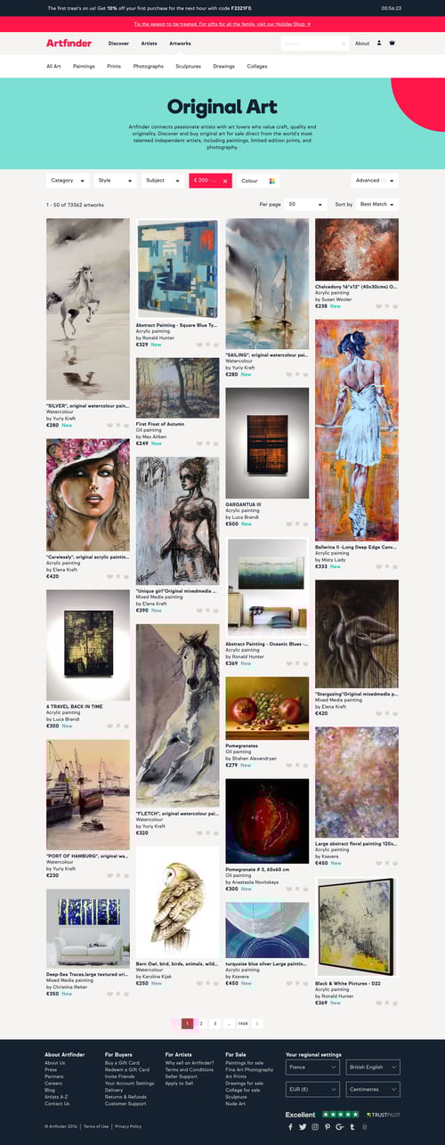 Artfinder
				collection page example
