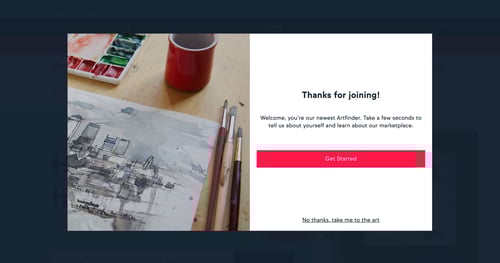 Artfinder
				signup page example