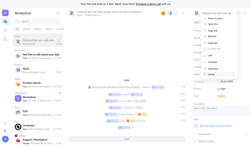 Orchestra screen example