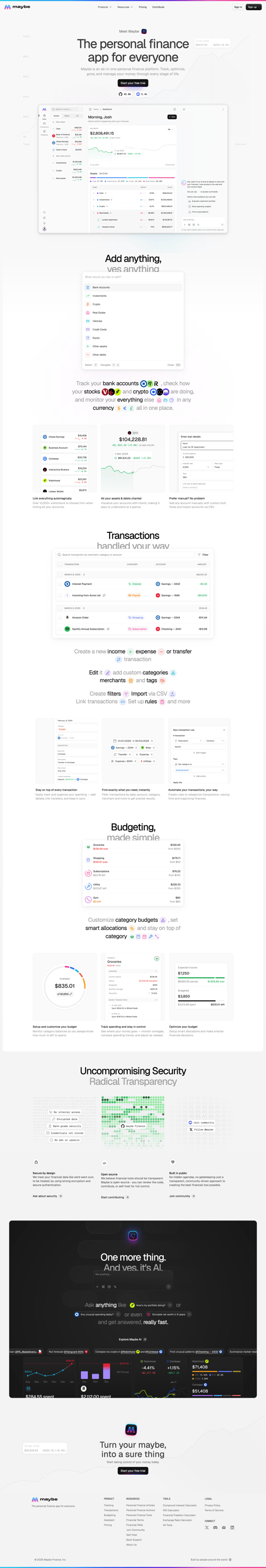 Maybe Finance screen example