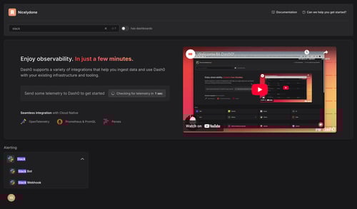 Dash0 screen example