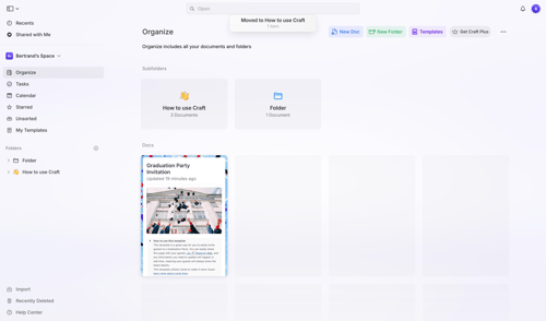 Craft screen example