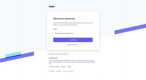 Stripe
				password reset page example