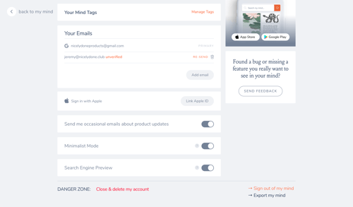 Mymind
			            ux ui design