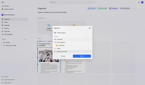 Craft screen example