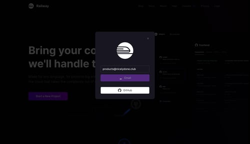 Railway
				signin page example