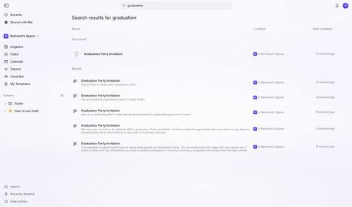 Craft screen example