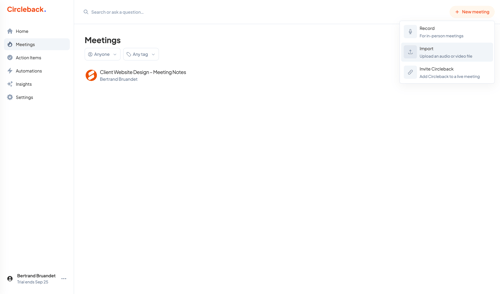 Circleback
			   ux ui design