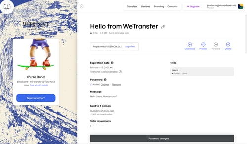 WeTransfer
				landing page page example
