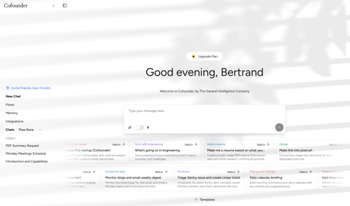 Cofounder screen example