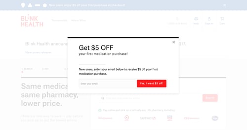Blink Health
				notification page example