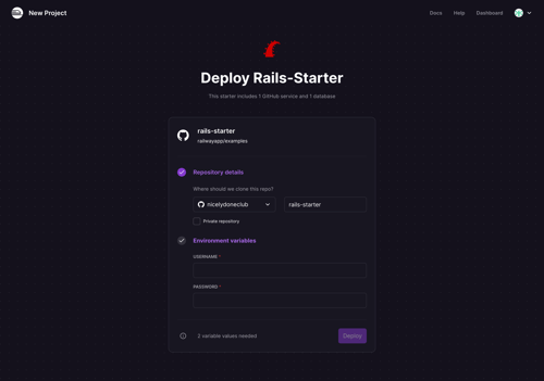 Railway
				create page example