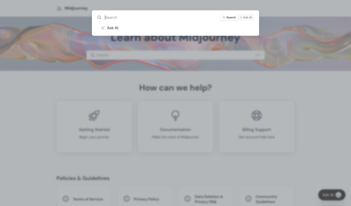 Midjourney
				documentation page example