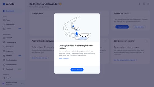 Remote
				onboarding page example