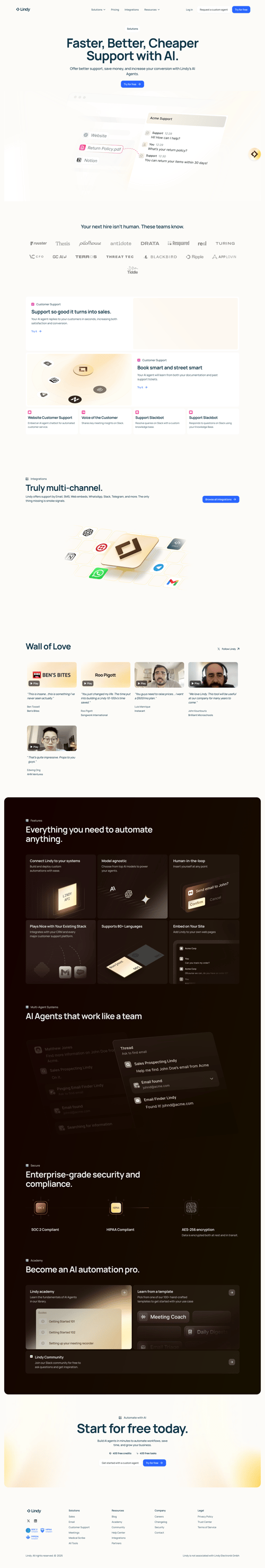 Lindy
				feature page example