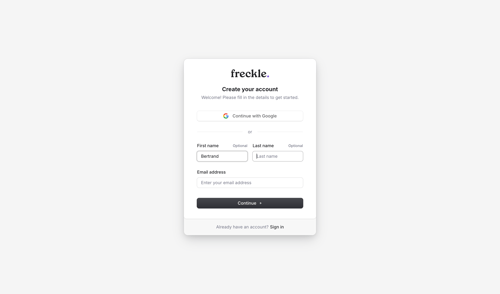 Freckle
			    ux ui design
