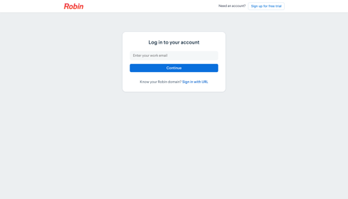 Robin
				signin page example