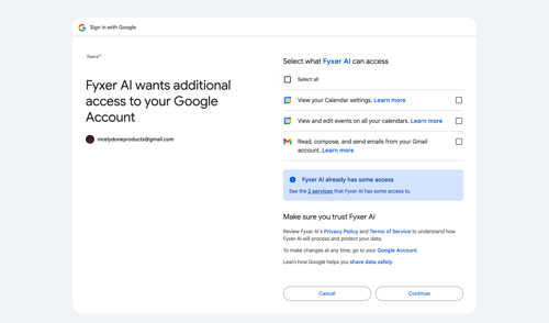 Fyxer
				onboarding page example