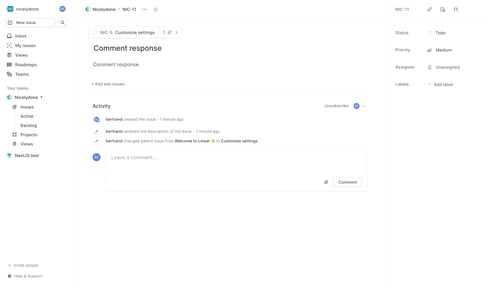 Linear viewing issue details screen example