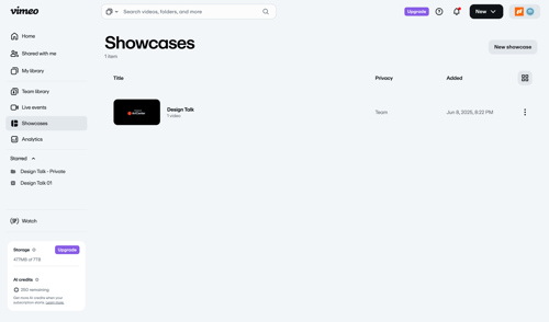 Vimeo screen example