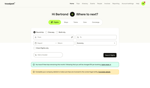Travelperk screen example
