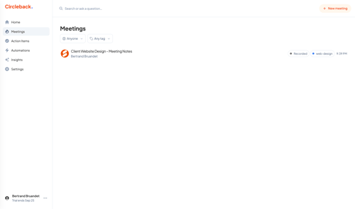 Circleback
			    ux ui design