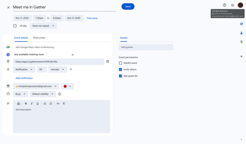 Gather screen example