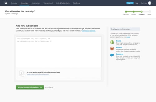 Campaign monitor
				create page example