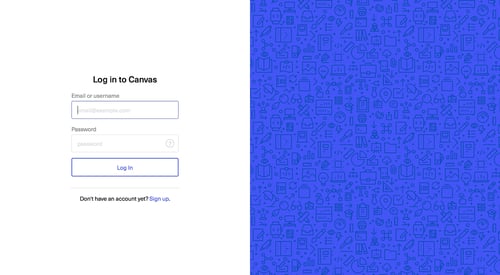 Canvas
				signin page example