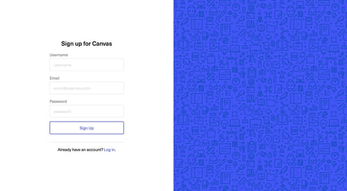 Canvas
				signup page example