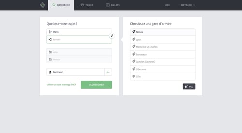 Captain Train
				search page example