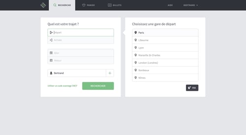 Captain Train
				search page example