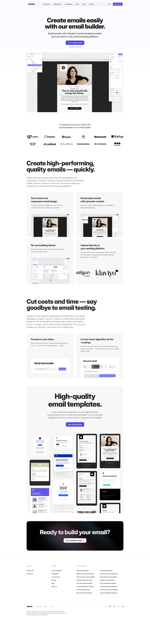 Tabular screen example