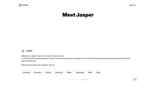 Jasper
				artificial intelligence page example