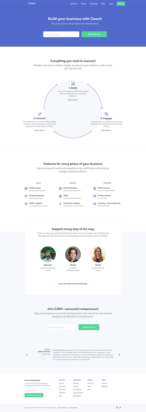 Coach
				 page example