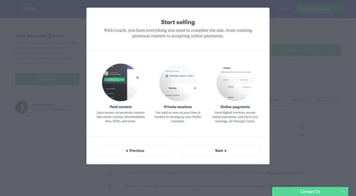 Coach
				onboarding page example