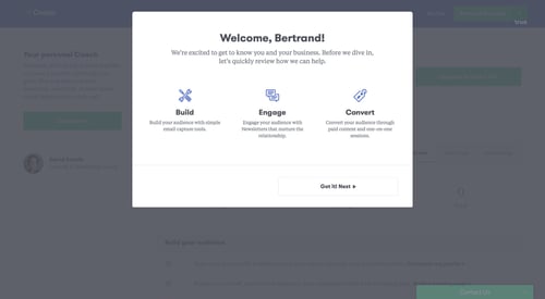 Coach
				onboarding page example