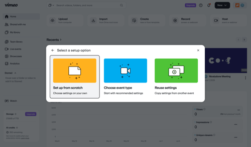 Vimeo screen example