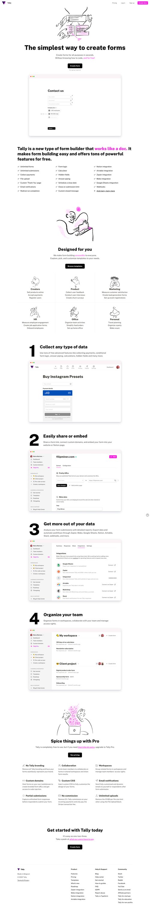 Tally
				 page example